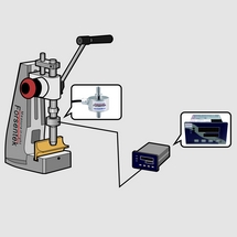 Tension compression force sensor for hand press